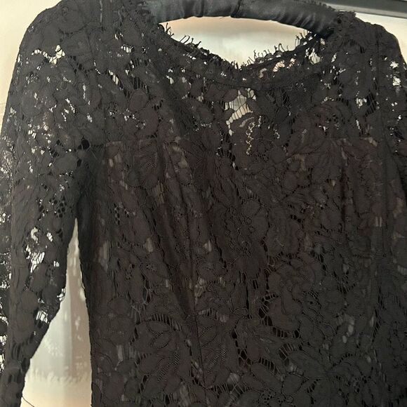 Eliza J Black Lace Short Sleeve Midi Dress - Picture 2 of 5